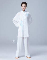 Summer Tai Chi Clothes Wrinkle Free Wushu Clothing Kung Fu White Women Men