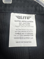 Elite Sports for Men – Brazilian Jiu Jitsu Top Jacket Sz A4 200lb Up) Black