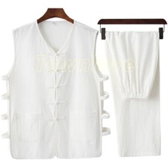 Chinese Kung Fu Tai Chi Vest Sleeveless Garment Martial Arts Wingchun Uniform