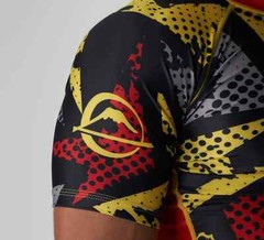 Fuji Yellow Flex Lite MMA BJJ Jiu Jitsu Short Sleeve SS Rashguard Black/Yellow