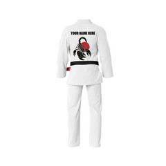 Custom White BJJ Gi Ancient Warrior Inner Lining | Premium Grappling Uniform