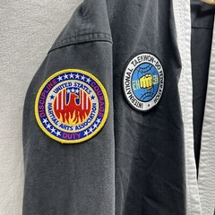Vintage Taekwondo Martial Arts Karate Black Robe/Jacket W/ Patches