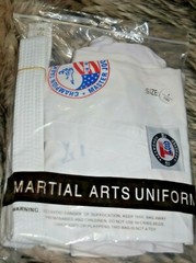 NEW! CHAMPION Taekwondo martial arts uniform size 1/150 white with belt