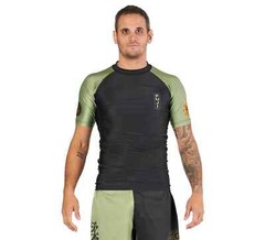 Fuji Japanese Heritage MMA BJJ Jiu Jitsu Long Sleeve LS Rashguard – Black/Green