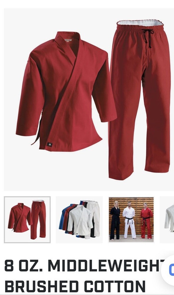 Century Red 8oz Middle weight Martial Arts Uniform Gi Size 000