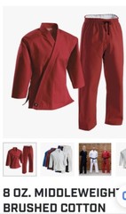 Century Red 8oz Middle weight Martial Arts Uniform Gi Size 000