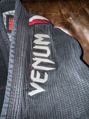 Venum Challenger BJJ Gi Jacket Black with Internal Pattern 100% Cotton Jujitsu L