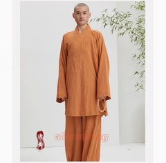 Buddhist Shaolin Monk Robe Full Set Cotton Thin Kung Fu Suit Meditation Uniforms