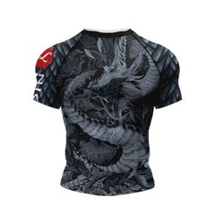 Asian Dragon Theme BJJ Rash Guard MMA Brazilian Jiu Jitsu No Gi Gear