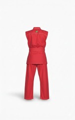 Red Sleeveless Karate Gi | Lightweight Martial Arts Uniform | With Free belt