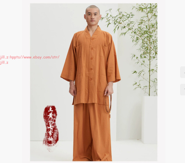 New Cotton Shaolin Monk Robes Kung fu Uniform Buddhist Meditation Tai chi Suit
