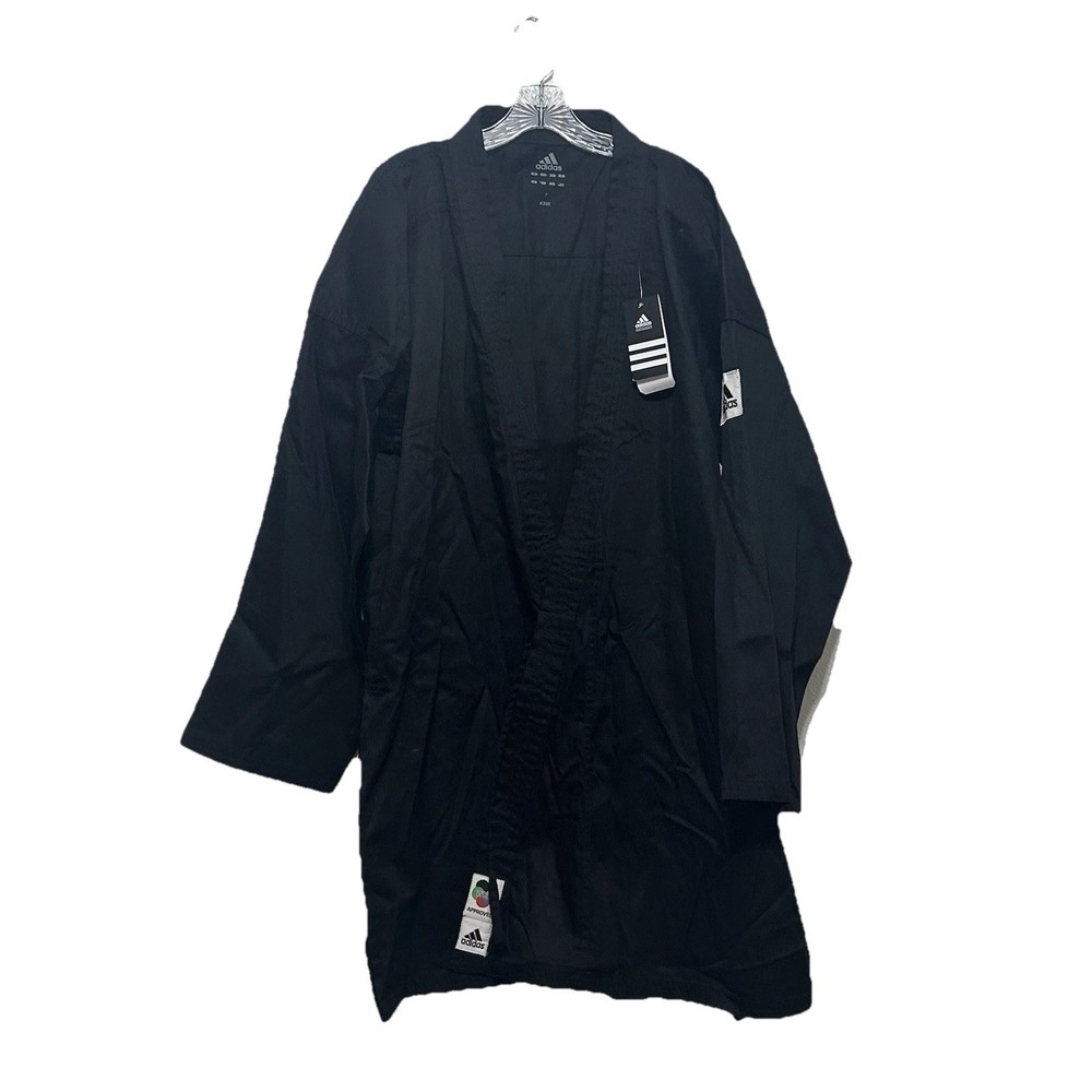 NWT Adidas Black Karate Kata Uniform Coat K200 WKF Approved Kid’s Size 7 NO BELT