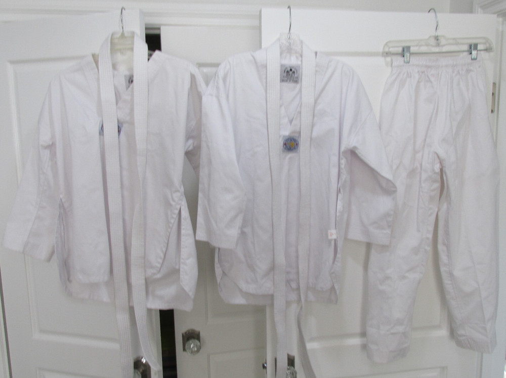 Martial Arts Tae Kwon Do Uniform Youth 1 Pant & 2 Shirts-Tom Vo’s Lot