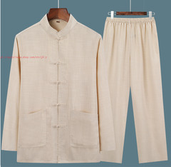 Tai Chi Clothing Kung Fu Uniform Tang Suit Men martial arts Wing Chun Linen Suit