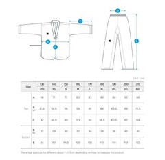 MOOTO BS4.5 Uniform 3XL-200 White V-Neck Taekwondo WT WTF Dobok (U.S.A. shipped)