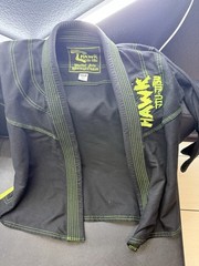 Hawk Jiu-Jitsu Kids Unisex BJJ Gi Set K3 Black/Green Jacket & Pants