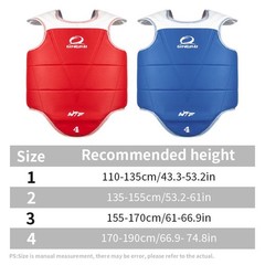 Traditional Taekwondo Chest Guard Kids Men Women Student Red Blue Karate Taekwon