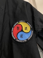 HAN KARATE MARTIAL ARTS UNIFORM KYUKI-DO BLACK GI JACKET LEADERSHIP TEAM SIZE 1
