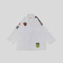 Albino & Preto Premium BJJ Gi White 450 GSM Fundamental Limited Edition With Bag