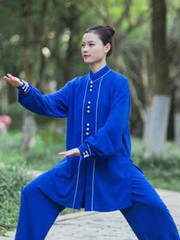 Tai Chi Uniforms Kung Fu Clothing Martial Arts Clothes Wushu Wrinkle Free Blue
