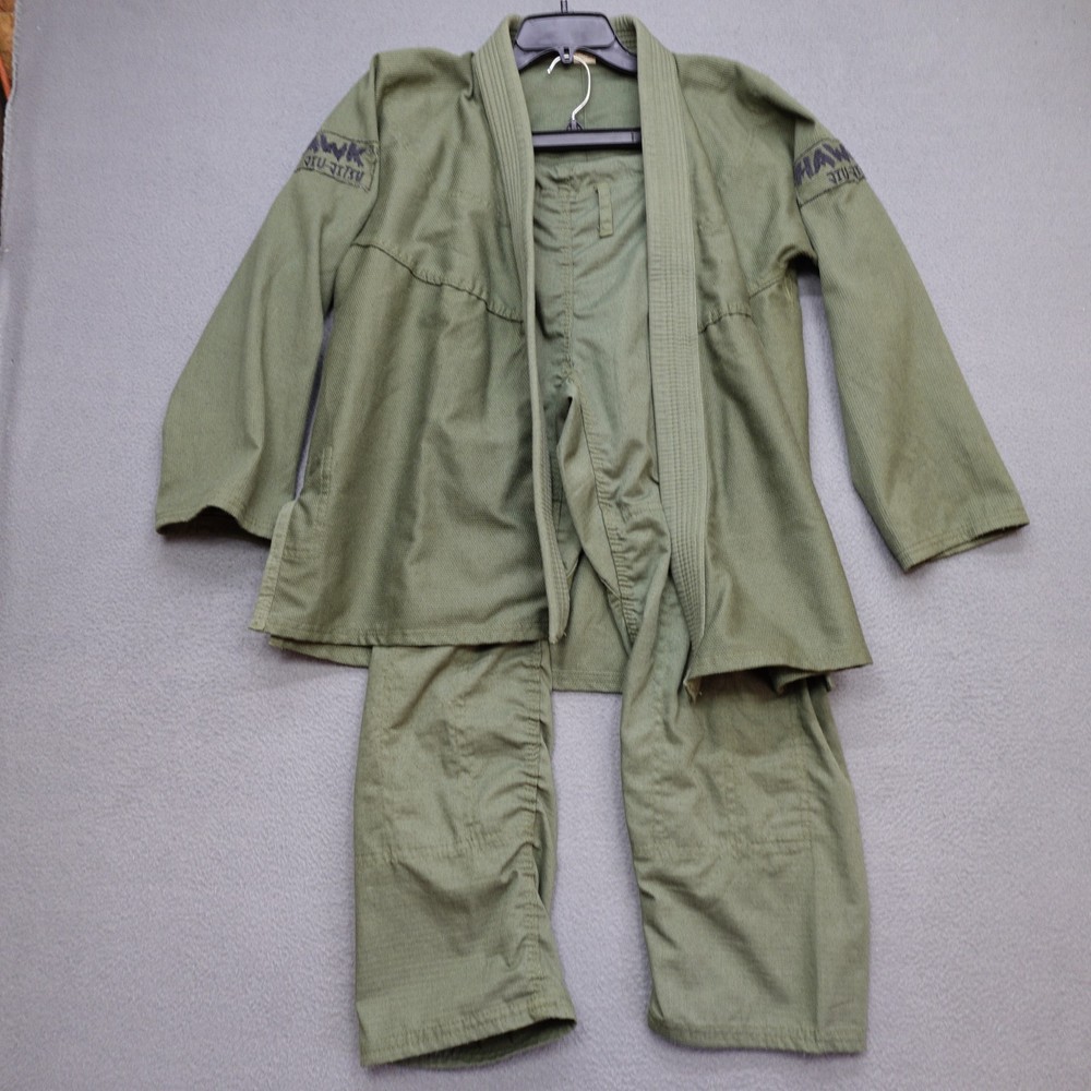 Hawk Jiu Jitsu Kimono Gi Adult A1 Green MMA Pant & Jacket No Belt