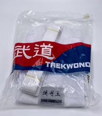 Tae Kwon Do White Uniform + Belt Outfit Size Young Adult Or Adult Sealed Bag