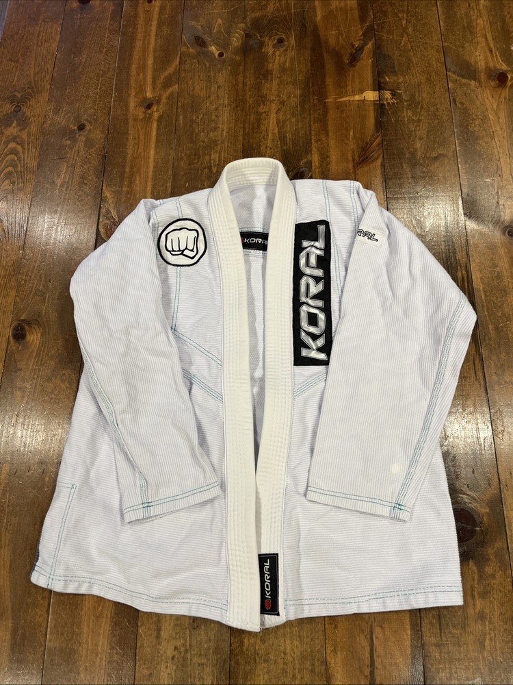 Koral Fight Co Kimono Men’s A3 White Brazilian Jiu-Jitsu Martial Arts Uniform