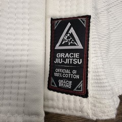 Gracie Jacket Mens Jiu-Jitsu BJJ Gi 5/180 White Official Kimono Top w/Pants Belt