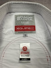 Gracie Barra GB Edition Equipe Kimono Gi Jacket Youth Y4 White Jiu Jitsu BJJ