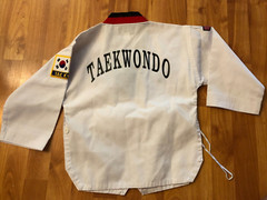 Taekwondo Top Sun Sports White Martial Arts CHILD KID SZ 0000 Patches Halloween