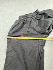 Martial Arts Training Pants Unisex Small Black White Elastic Drawstring Side