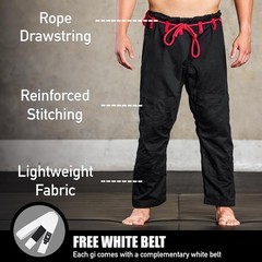 BJJ GI for Men IBJJF Kimono BJJ Jiujitsu GIS W/Preshrunk Fabric & Free Belt S…