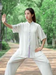 Short Sleeve Kung Fu Shirts Wing Chun Sport Martial Arts Taichi Uniform Ice Silk