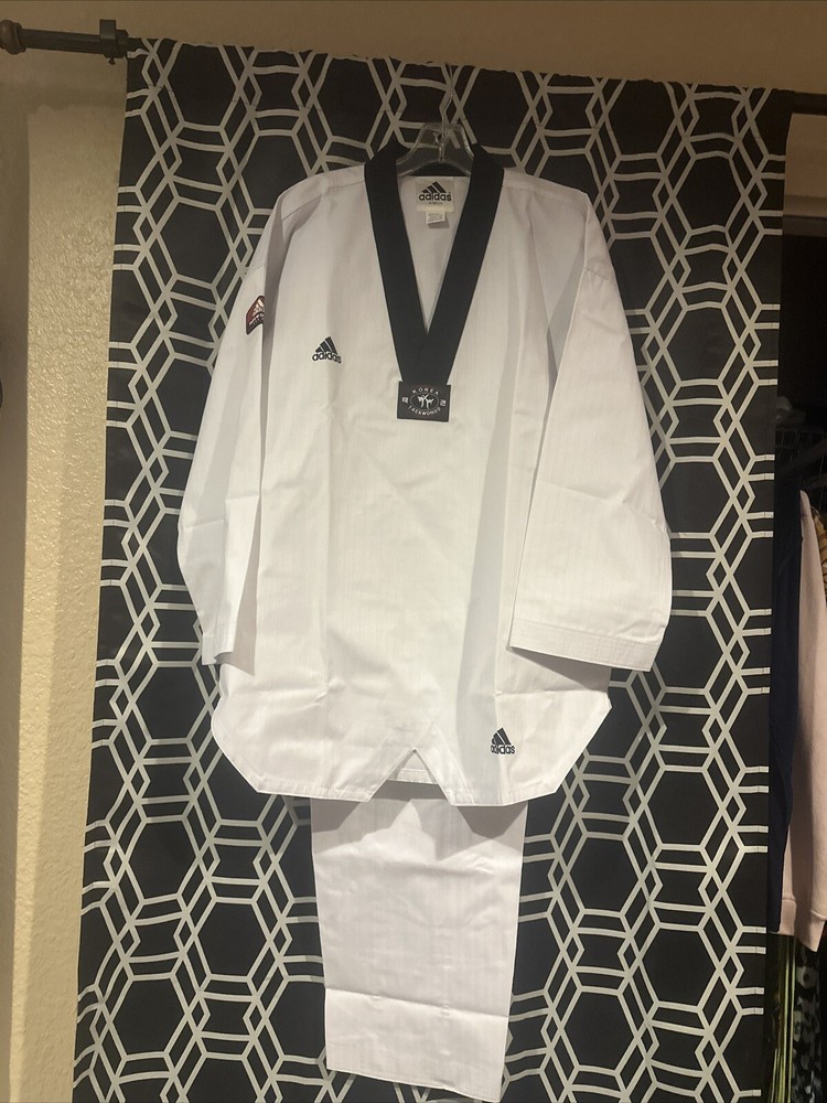 Adidas Uniform Taekwondo Unisex,Marital Arts .Set..Sz,XXl 180 Cm Color, W/B.