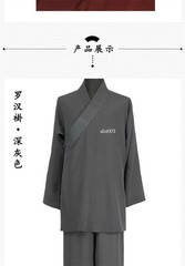 Buddhist Shaolin Monk Robe Full Set Linen Kung Fu Suit Meditation Uniforms