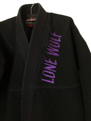 Summo Lone Wolf Premium JIU-JITSU GI TopOnly A1 Black Purple Embroidery Preowned