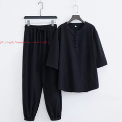 Tai Chi Clothes Set Kung Fu Uniform Tang Suit Men martial arts Cotton Linen Suit