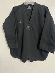 Tusah Black Martial Arts Taekwondo Training Uniform Youth Size 2/160cm # 539