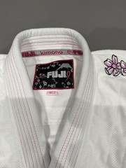 Fuji Girls Brazilian Jiu-Jitsu BJJ Gi Uniform Set White/Pink WC2 With White Belt