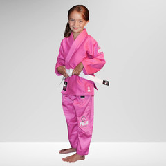 Kids All-Around Brazilian Style Jiu Jitsu Uniform with C0-Sized White Belt