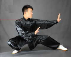 Unisex silks satins Tai chi Uniforms Wushu Martial arts Kung fu Wing Chun Suit