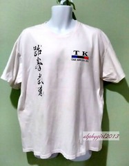 T.K Taekwondo White Tae kwondo Martial Arts T-Shirt Size XL Vintage L203