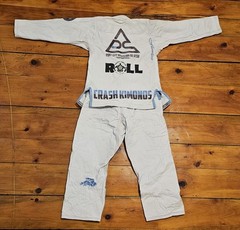 Crash Kimono Womens F2 Short White Gi BJJ Top & Bottom Pants Set Jiu-jitsu Worn