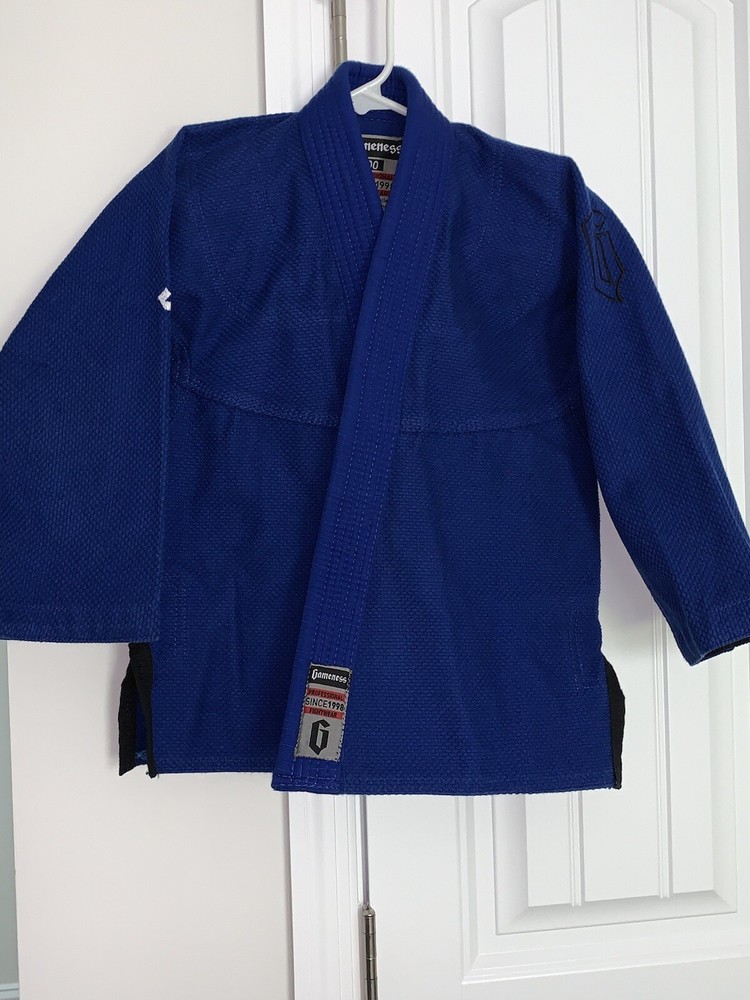 Youth Jiu Jitsu Gi *Gameness Air Gi* Size 00 Blue BJJ Kimono Top Only EUC