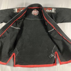 Venum C2 Challenger Series Youth BJJ Jiu Jitsu Gi Jacket Black Red 100% Cotton