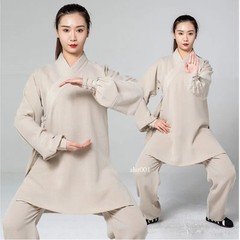 Women Chinese Traditional Cotton Linen Tai Chi Practice Martial Art Uniform Set