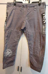 Combat Hayabusa Goorudo Pants Adult Size A2 Gray Jujitsu MMA Drawstring Athletic