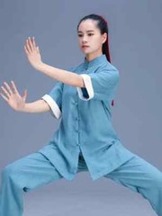 Short Sleeve Kung Fu Shirts Wing Chun Sport Tops Martial Arts Taichi Uniform
