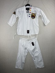 Bushido Karate Uniform The Essential Uniform Kids Sz S 0/140White Kimono Suit PO