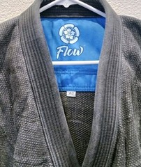 Rickson Gracie Team Flow Kimonos 100% Hemp Pro Gi Gray Kama Jiu-Jitsu Size A3